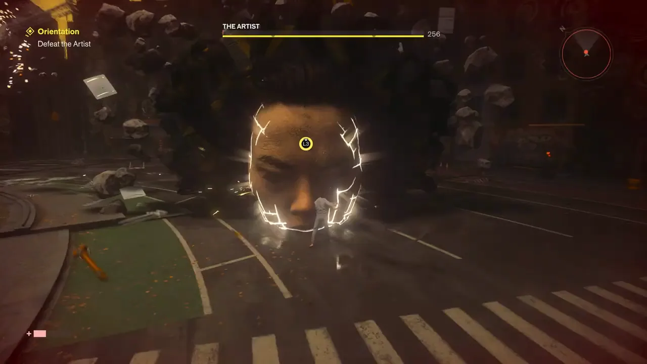 The Artist finisher prompt after its health bar empties