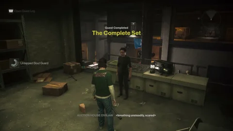 Quest Completed and the Untapped Bout Guard after turning it up and talking to the civilian