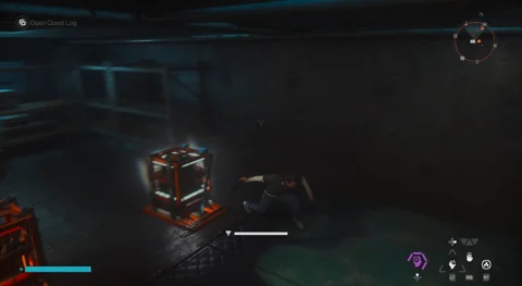 Placing the first charged Power Core in the relay socket