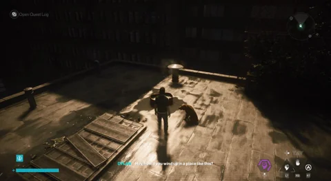 Mysterious dog waiting on the inverted rooftop in West Incursion Zone