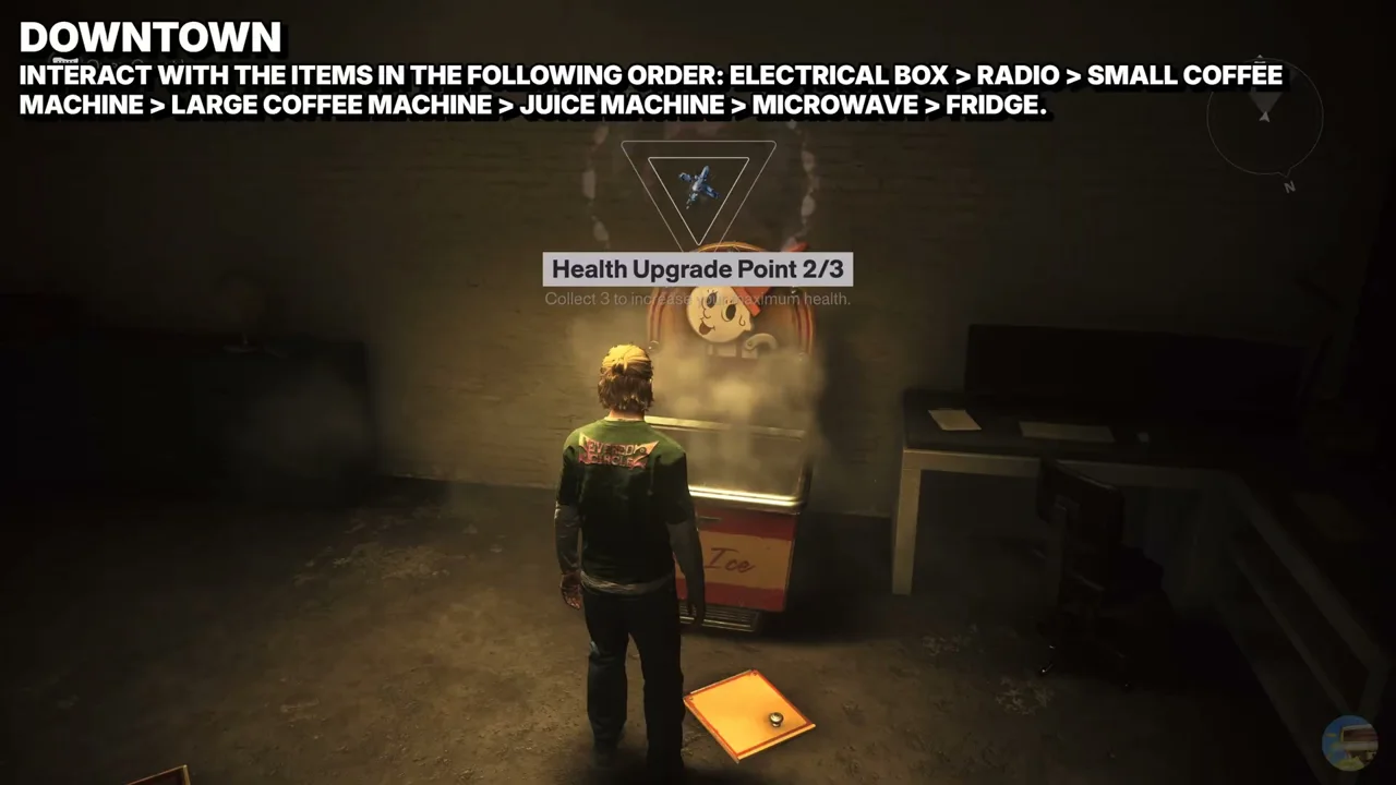 A Health Upgrade Point notification after opening a hideout chest