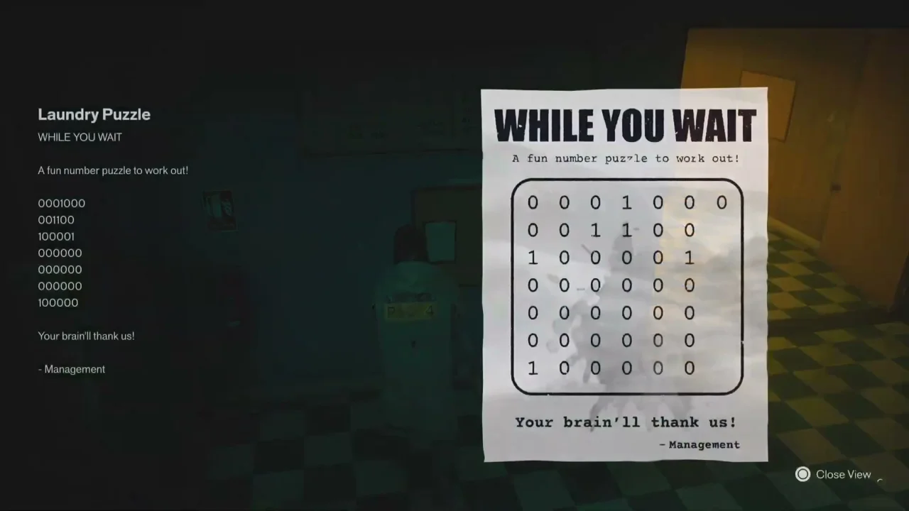 The "While You Wait" note in the reading view: seven rows of 0s and 1s