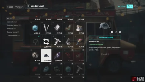 Bureau Cap at the Central vendor: card and button both 2000 Source
