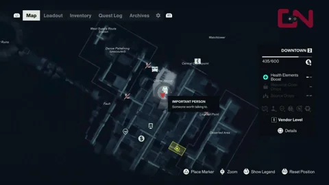 The wardrobe marker on the Downtown map, near the Oldest House