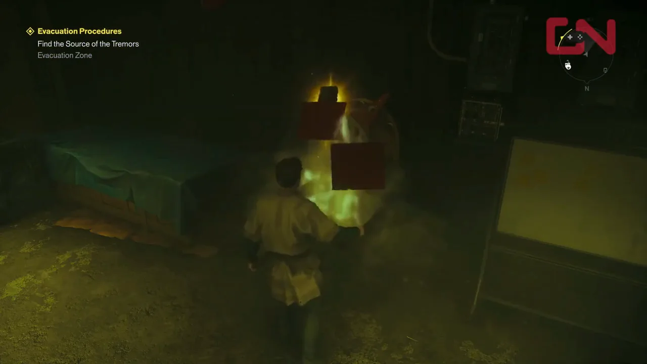 Opening the Health Upgrade Point chest in the storage room