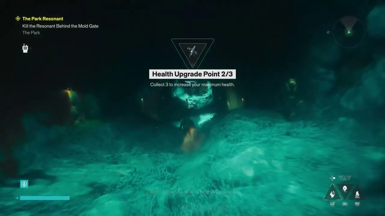 Health Upgrade Point notification on the approach to the boss, 720p source