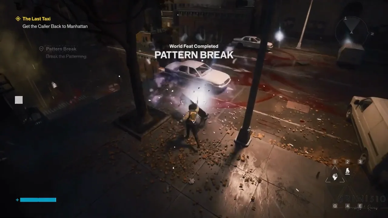 The bench Pattern Break completing, with the reward on screen