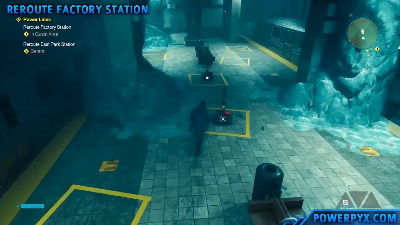 Factory Station: placing the three units in line with the device axis