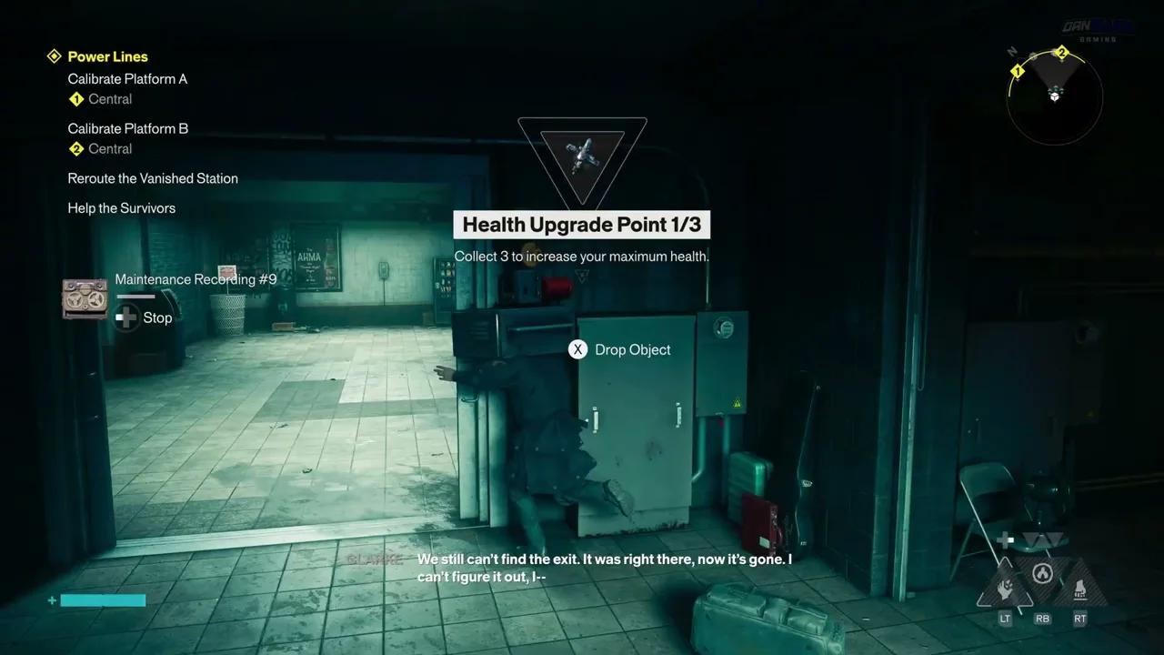 An optional chest in the Vanished station giving a Health Upgrade Point