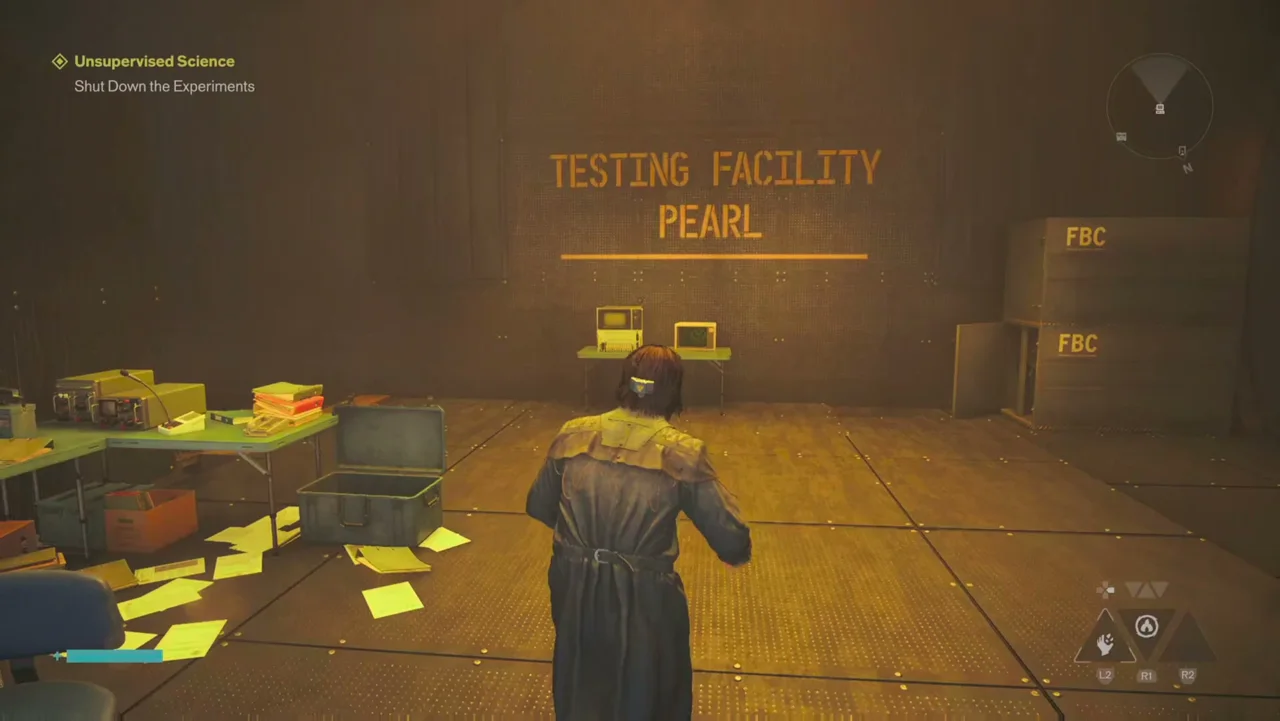 The TESTING FACILITY PEARL name wall, with the Unsupervised Science objective
