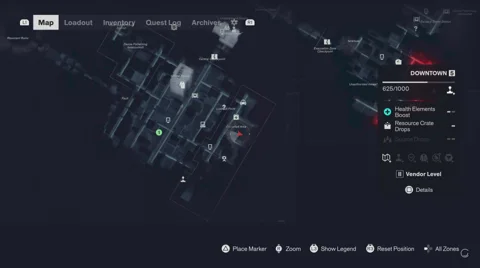 The Reade testing facility area on the Downtown map
