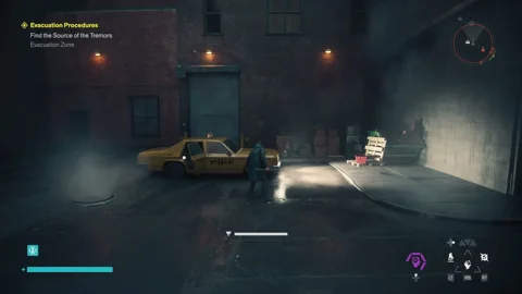 The Central taxi at the end of the alley west of the Patterned Factory