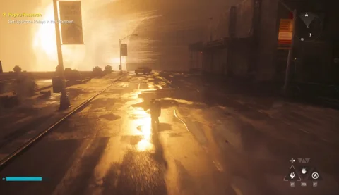 The Unknown taxi near the Patterned Evac Building island