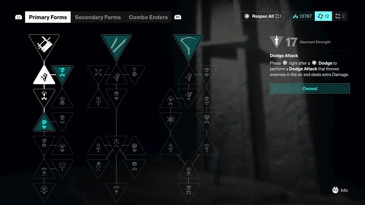 Aberrant skill tree: forms and upgrades